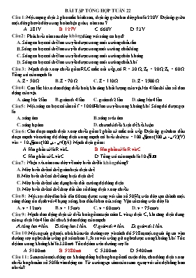 40 câu hỏi trắc nghiệm Vật lí lớp 12 (Kèm đáp án)